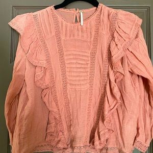 Free People • Ruffle Lace Top • Size XS